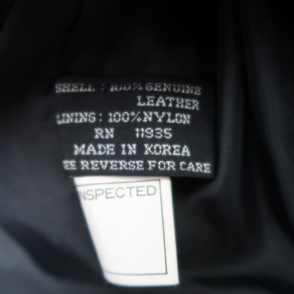 Vintage 80s Pelle Black Leather Mid-Length Blazer Jacket Oversized M - Picture 6 of 6